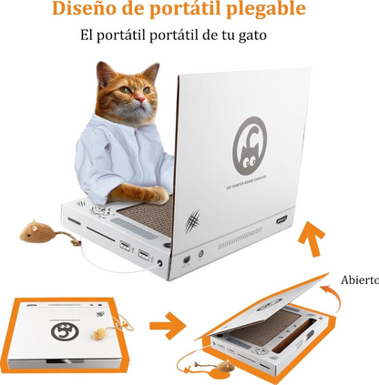 Rascador para gato con diseño de laptop