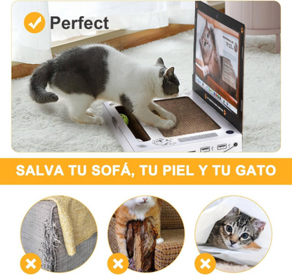 Rascador para gato con diseño de laptop